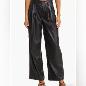 Blank NYC Faux Leather Wide Leg Trouser Pants Size 25